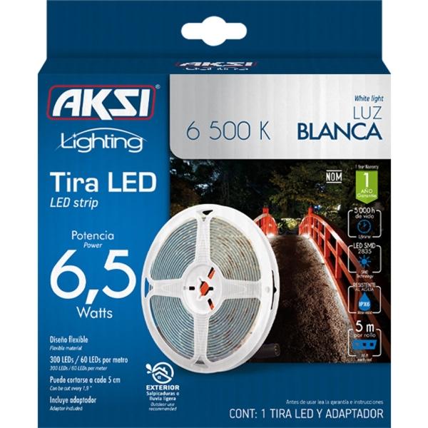 TIRA LED PARA EXTERIOR (IP65) BLANCO AKSI 6500K 5 M - LÍNEA ECO