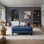 TABURETE DECORATIVO TELA POLIÉSTER 80 X 72 X 30 AZUL MARINO