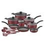 Batería de cocina Tramontina Turim, Rojo 16pzs