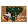 TAPETE DE ENTRADA DE COCO ESTAMPADO MICKEY ÁRBOL NAVIDEÑO 40 X 60 CM
