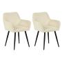 Juego de 2 Sillas de Reposabrazos Beige