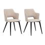 Juego de 2 Sillas de Comedor Modernas Beige