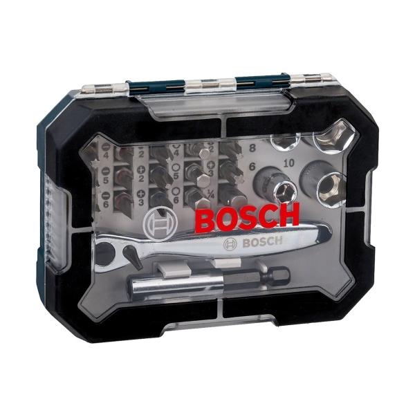 SET DE PUNTAS Y DADOS BOSCH CON MATRACA 26 PIEZAS