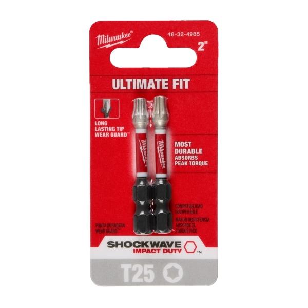 PUNTAS DE IMPACTO T25 SHOCKWAVE DE 2" MILWAUKEE