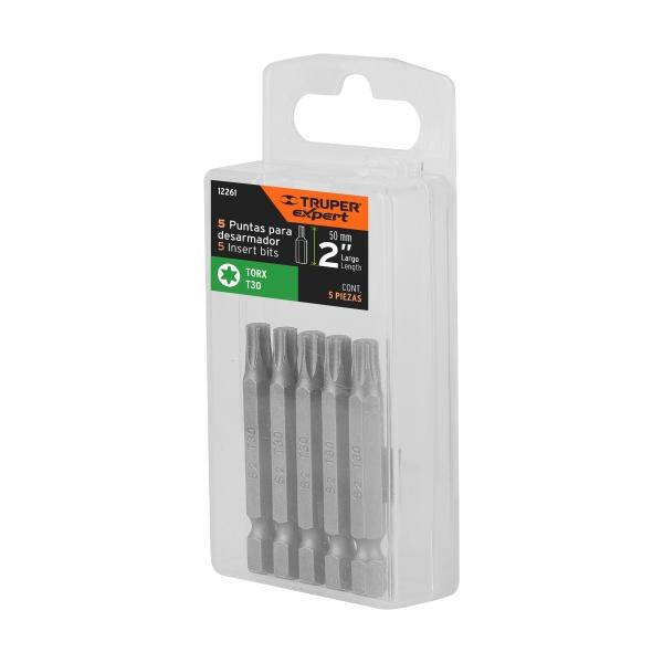 ESTUCHE CON 5 PUNTAS TORX T30 LARGO 2" ACERO S2 EXPERT