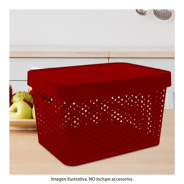 CAJA 17 LITROS PARIS CON TAPA ROJA