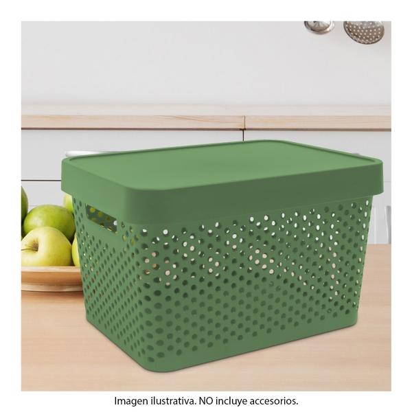 CAJA 17 LITROS PARIS CON TAPA VERDE