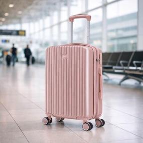 MALETA DE MANO RÍGIDA EXPANDIBLE 10KG | CON RUEDAS 360° Y FORRO IMPERMEABLE, ROSA.