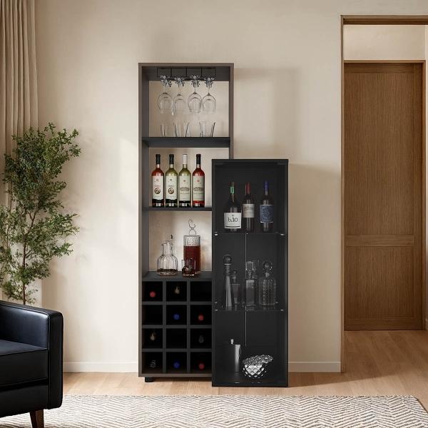 BAR OZZY WENGUE Y MILAN CON ESPACIO PARA ORGANIZAR LICORES Y VASOS.