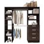 CLOSET 2 TORRES CON 4 CAJONES MELAMINA EXPRESSO