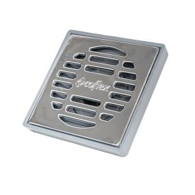 Coladera Cuadrada Gris con Rejilla Cromada