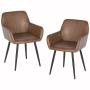SET DE 2 SILLAS DE COMEDOR LYANCO MARRÓN 55 X 40.5 X 76.5 CM