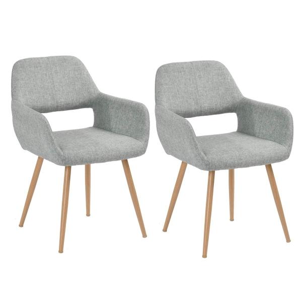 SET DE 2 SILLAS DE COMEDOR CROMWELL GRIS 56 X 56 X 78 CM