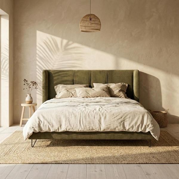 Cama Queen Size Hampton - Color Verde Moss