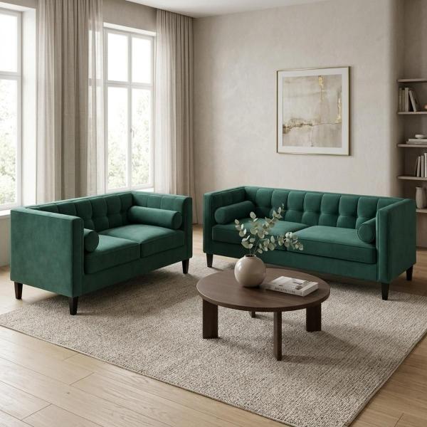 Sala Madison con 2 piezas Color Esmeralda
