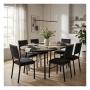 Set de Comedor para 6 Personas Camila Zovi Color Gris y Negro