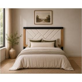 Cabecera King Size Amberes Color Marfil y Natural