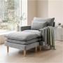 Sillón con Taburete Eula - Color Gris Claro