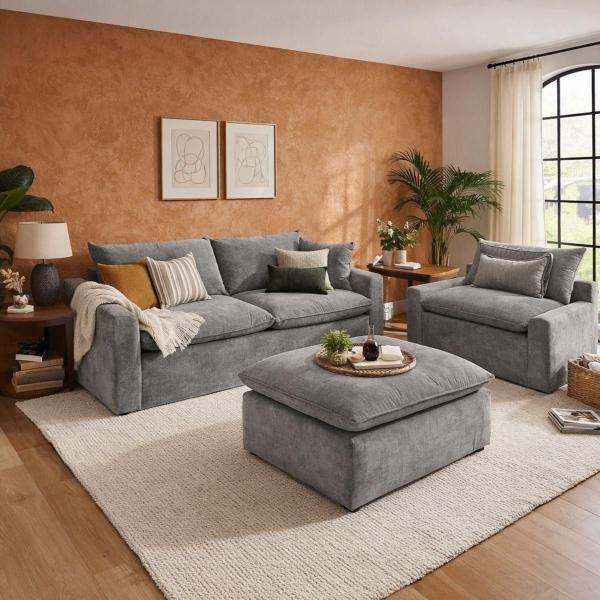 Sala de 3 Piezas Pit - Color Gris