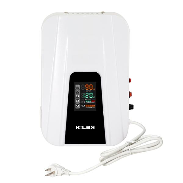 REGULADOR DE VOLTAJE 1500W PARA LÍNEA BLANCA CON PANTALLA LED Y 1 CONTACTO BLANCO