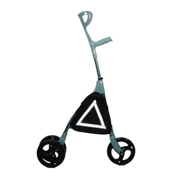 MULETA HÍBRIDA RODANTE PLEGABLE DE ALUMINIO CON 3 RUEDAS DE 8", COLOR AZUL METÁLICO