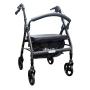 ANDADERA ROLLATOR PLEGOO BARIÁTRICA DE ALUMINIO EXTRA ANCHA GRIS MORA