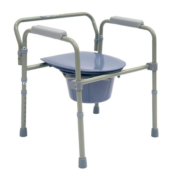 CÓMODO REACTIV DE ACERO, PLEGABLE CON RESPALDO, COLOR GRIS