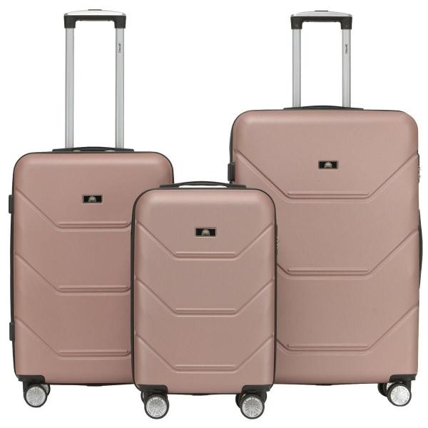 SET DE 3 MALETAS DUBAI 20 24 Y 28 PULGADAS ORO ROSA SUN COAST