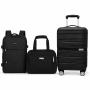 SET DE MALETA 20 PULGADAS BACKPACK Y NECESER 15 PULGADAS CHICAGO NEGRO COMPASS