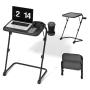 MESA PLEGABLE BASELINE NEGRO 53.5 X 49 X 49-71.5 CM