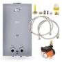 KIT DE CALENTADOR INSTANTÁNEO DE 6 LTS GAS LP PARA 1 SERVICIO CON BOMBA PRESURIZADORA Y CONEXIONES