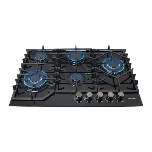 PARRILLA A GAS DE EMPOTRE 87 CM SENZA DOBEL CRISTAL TEMPLADO NEGRA