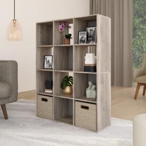 ORGANIZADOR MULTIFUNCIONAL 12 CUBOS 90 X 120 X 30 CM MELAMINA GREIGE