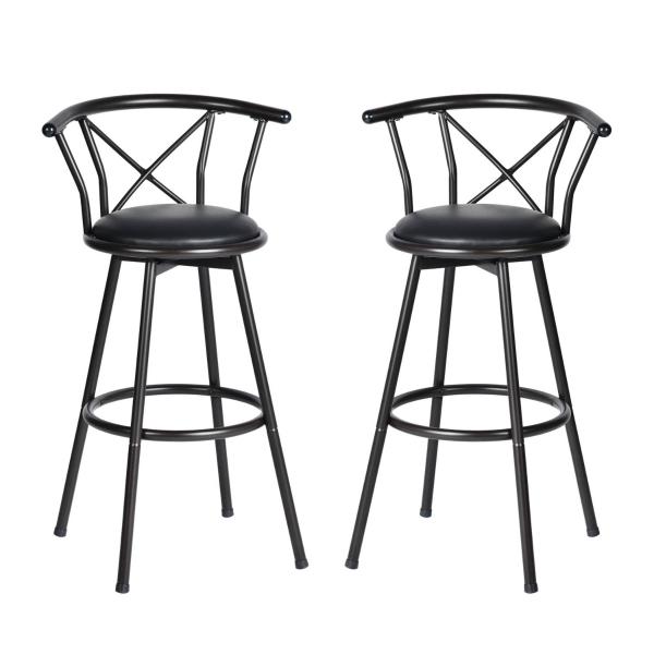BANCOS ASIENTO GIRATORIO DE 360 GRADOS NEGRO 2 PIEZAS