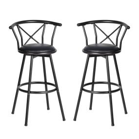 BANCOS ASIENTO GIRATORIO DE 360 GRADOS NEGRO 2 PIEZAS