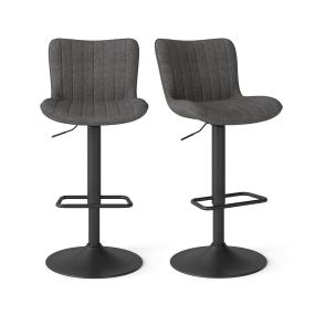 BANCOS PARA BARRA DE COCINA ALTURA AJUSTABLE GRIS 2 PIEZAS
