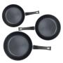 SET TRES SARTENES 20, 24, 28 CM ACERO CON ANTIADHERENTE