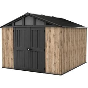 COBERTIZO DE ALMACENAMIENTO PARA EXTERIOR VERTICAL DE POLIPROPILENO 305 X 350 X 251 CM MADERA ROBLE
