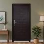 PUERTA DE SEGURIDAD CON 11 PASADORES Y CERRADURA TRADICIONAL 95X205 CM APERTURA REVERSIBLE CHOCOLATE