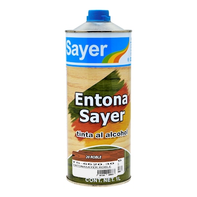 TINTA PARA MADERA AL ALCOHOL MATE INTERIOR COLOR ROBLE 1 L