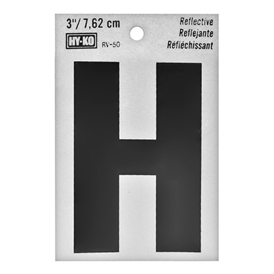 LETRA "H" NEGRA DE 7.62 X 6.3 CM