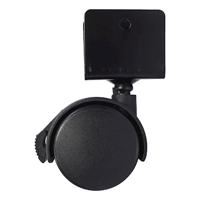 RODAJA TWIN DE NYLON "U" CON FRENO 4 CM NEGRO