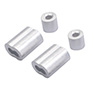CASQUILLOS DE ALUMINIO 1/8 DE PULGADA PLATA 2 PIEZAS