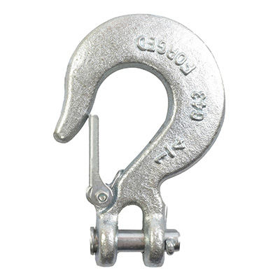 GANCHO DE AGARRE CON SEGURO DE RESORTE DE METAL PLATA