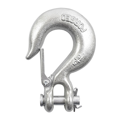 GANCHO DE AGARRE CON SEGURO DE RESORTE DE METAL PLATA