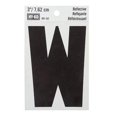 LETRA "W" DE VINILO 7.62 CM