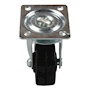 RODAJA PLANA DE HULE CON PLACA 1 1/2 PULGADA PLATA