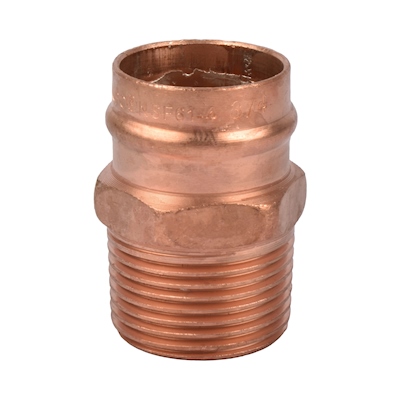 ADAPTADOR MACHO CON SOLDADURA DE 3/4 DE PULGADA DORADO B&K