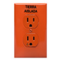 CONTACTO TIERRA AISLADA 125 V NARANJA LEVITON