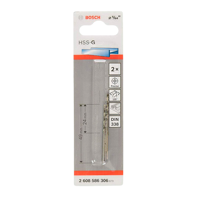 BROCA PARA METAL HSS-G 5/64" 2 PIEZAS